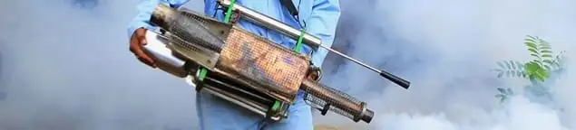 Fumigation technician using a fogger for deep pest treatment in Raleigh, NC
